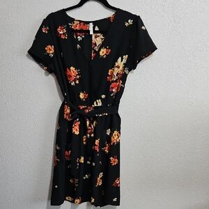 Floral Black Dress